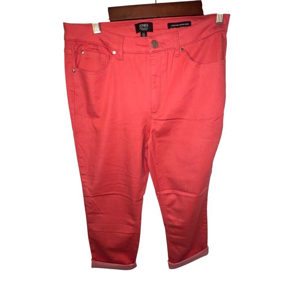 Jones New York Lexington Cuffed Capri Stretch Y2K terra-cotta women’s size 10